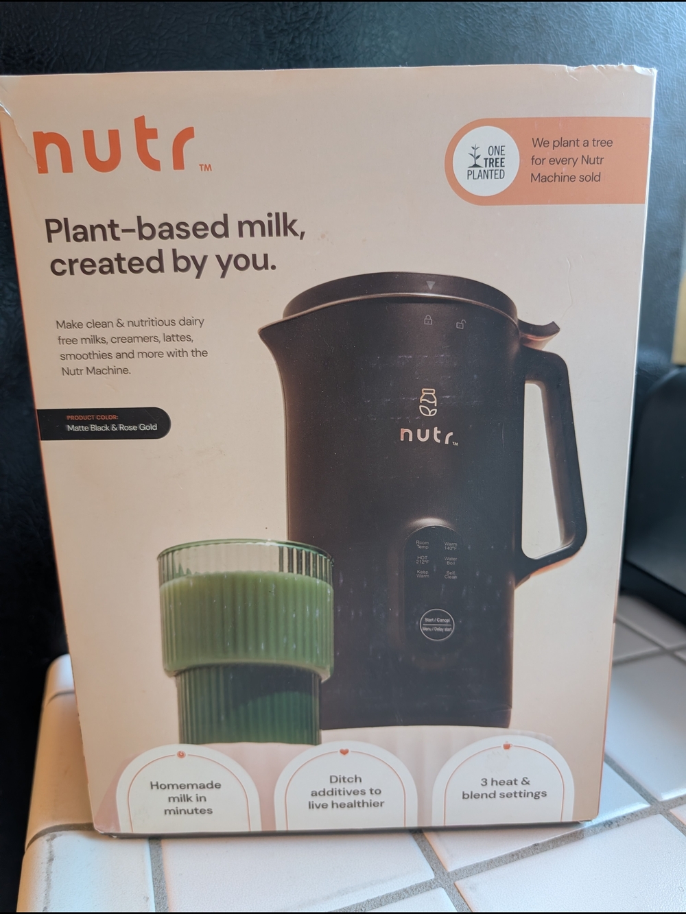 nutr Plant-Based Milk Maker - Matte Black and Rose Gold - BRAND NEW